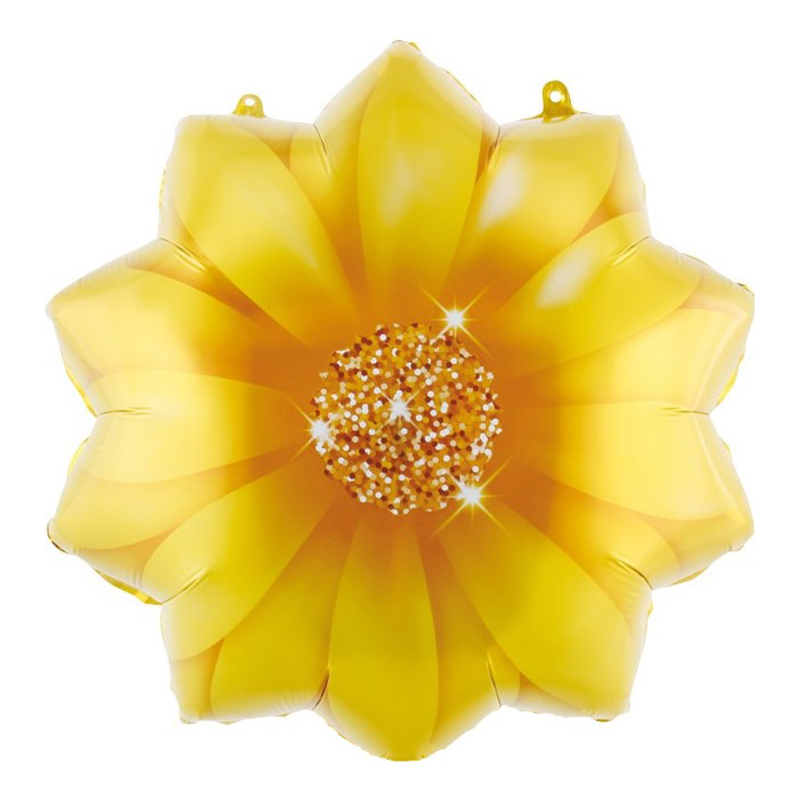 190453, К 18 Цветок желтый / Flower yellow / 1 шт /, Фольгированный шар (Китай), 4670078731920