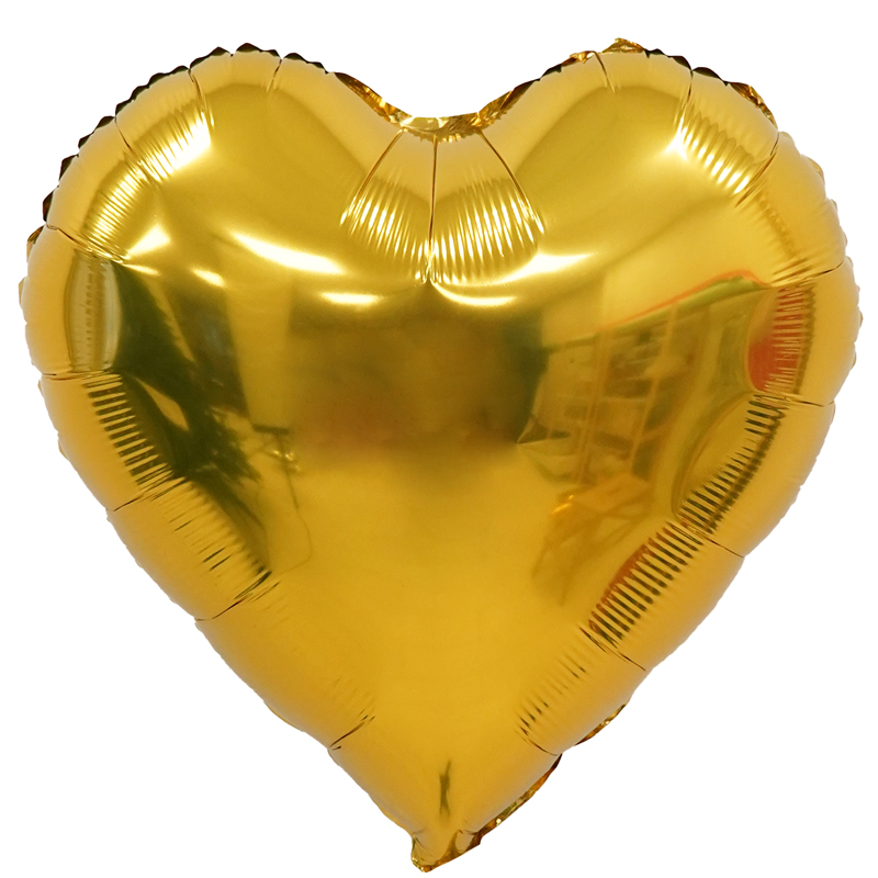 721800G, К 18 Сердце золотое / Heart Gold / 1 шт. / Фольгированный шар (Китай), 4670078729095