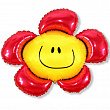 902548R, И 14 Цветочек красный (солнечная улыбка) / Flower 1 / 1 шт /, Фольгированный шар (Испания), 4620034240836
