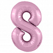 755426, Аг 40 Цифра "8" Фламинго Slim в упаковке / 1 шт /, Фольгированный шар (Россия), 4650099755426