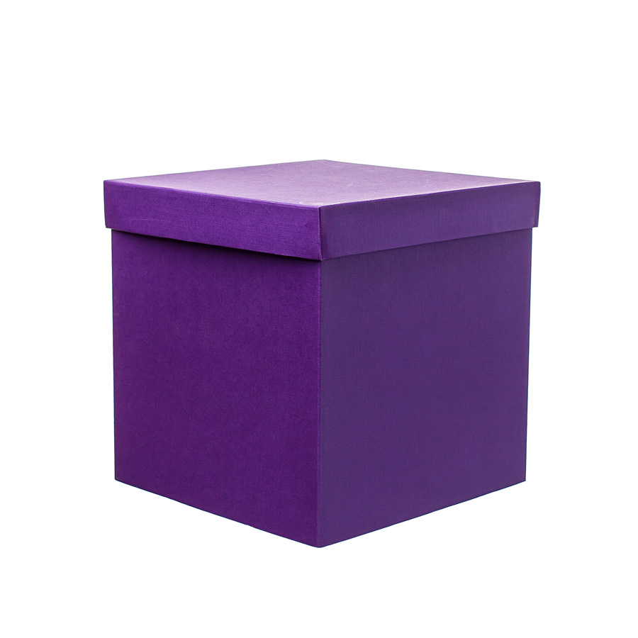 Коробка подарочная Куб, 20х20х20см, фиолетовый, 2009141432228