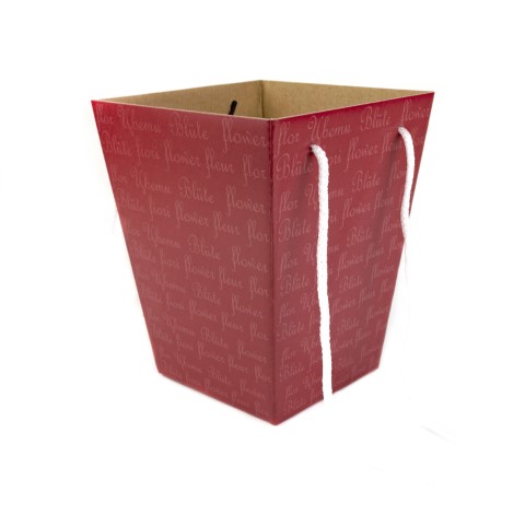 Коробка для букета 12,5х18х22,5см, красный (в уп. 10 шт.), 2009141521984