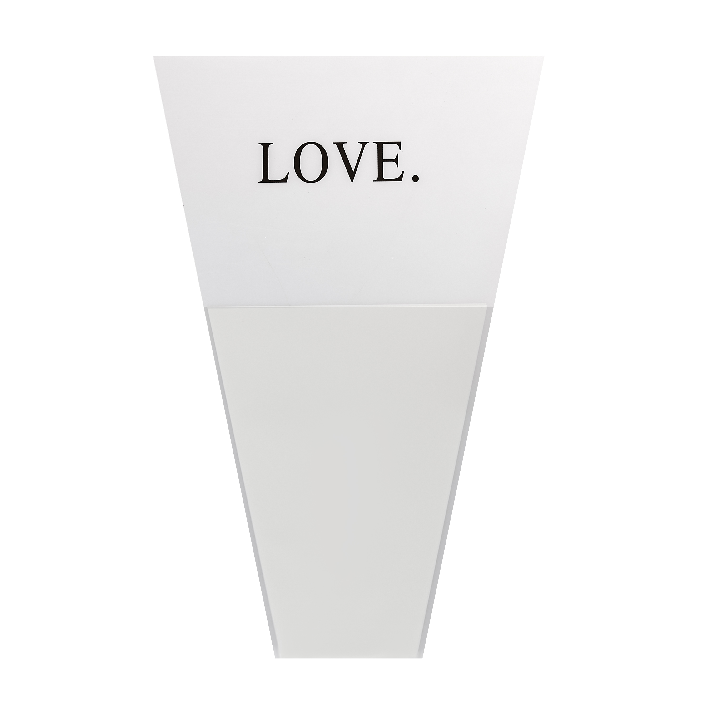 Пакет для цветов конус "Love",  45x30x10 см, (в уп. 50 шт), белый, 4630116582556